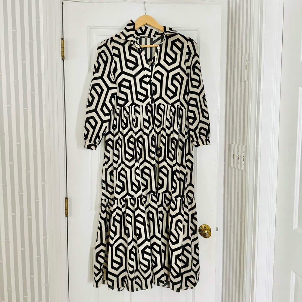 Zara maxi geometrical dress, size small
